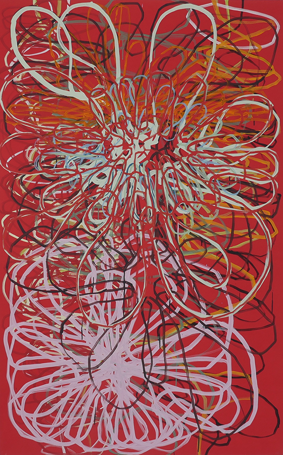 Stor röd rosa surr, 110 x175 cm