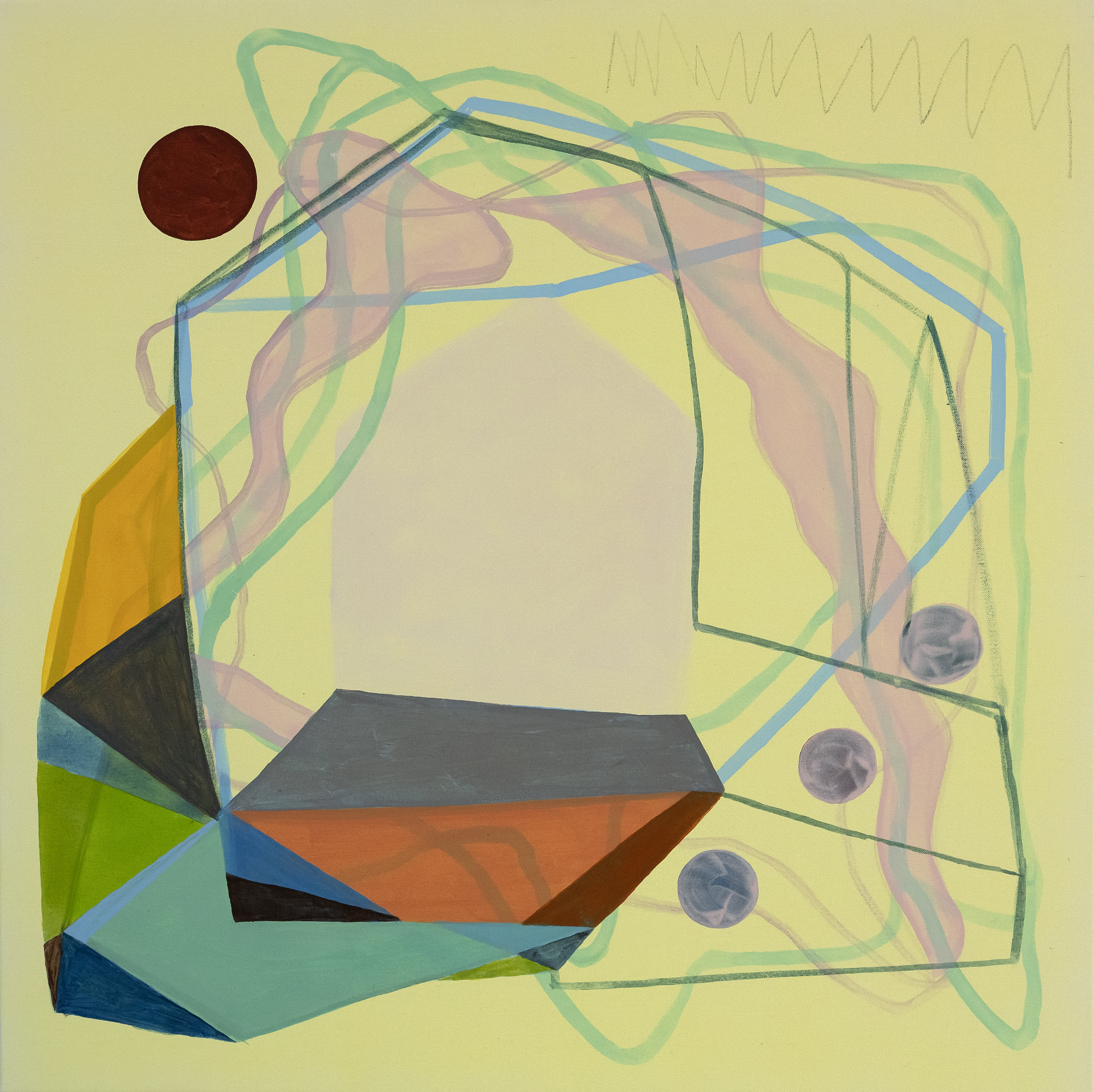 Hemma I, akryl, 55 x 55 cm