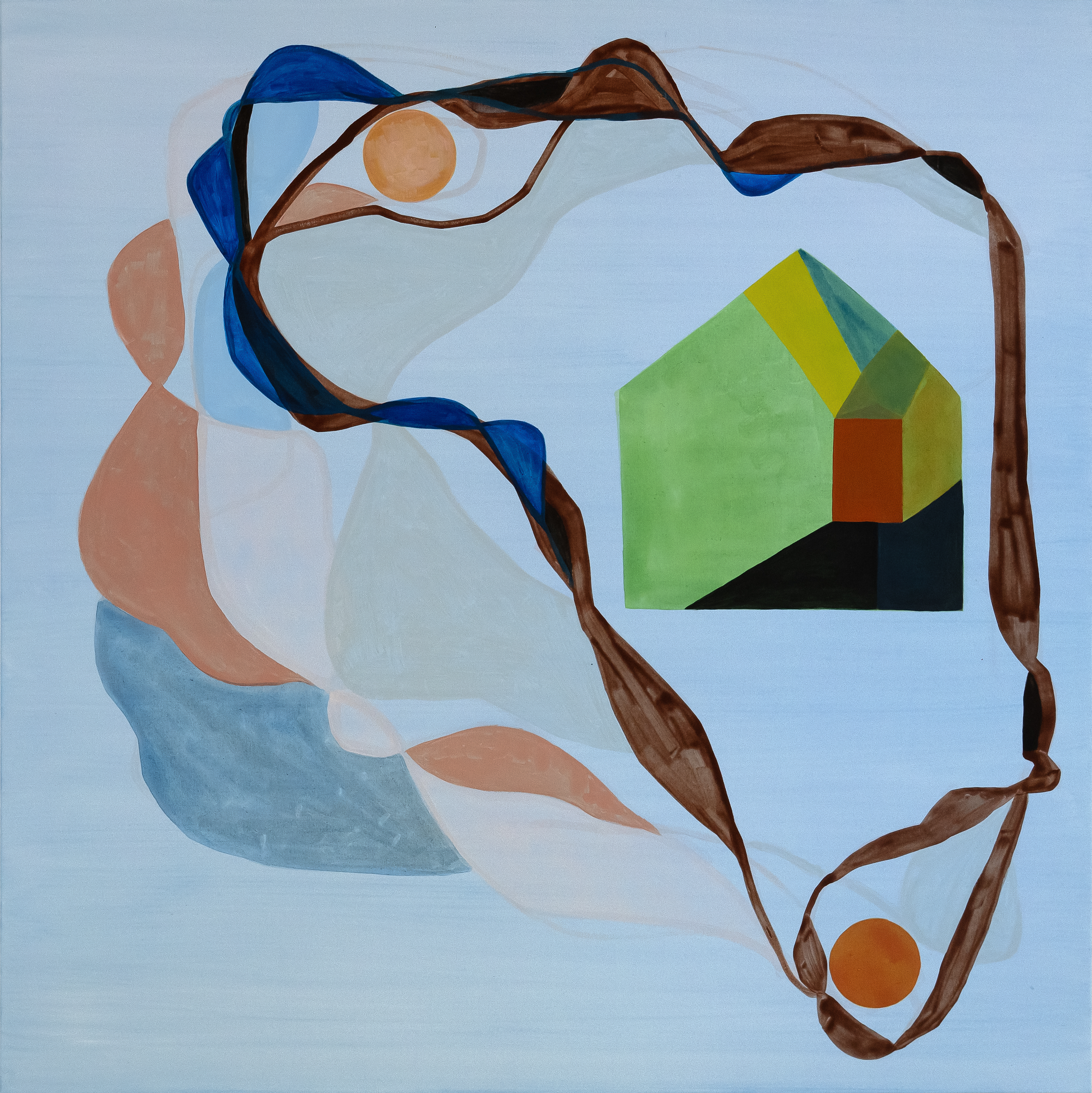 Stuga I, akryl, 95 x 95 cm