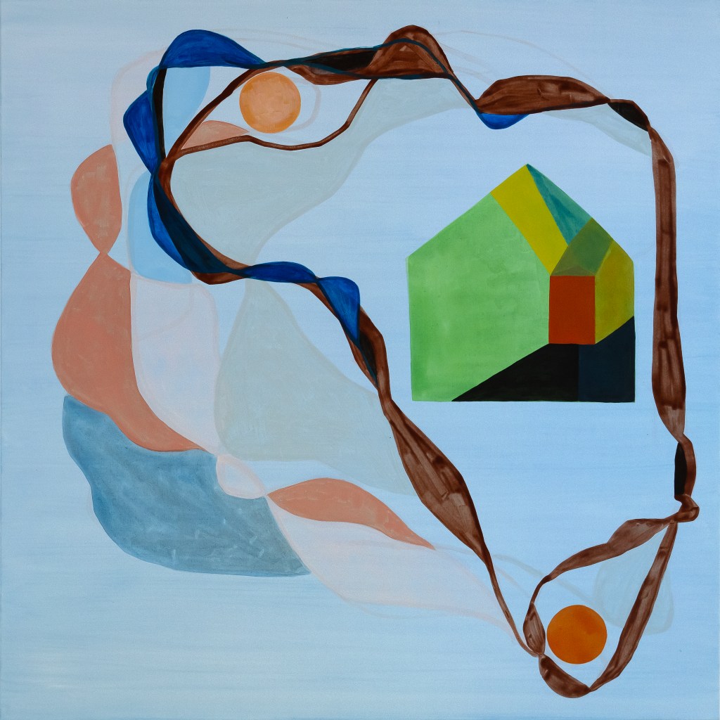 Stuga I, akryl, 95 x 95 cm