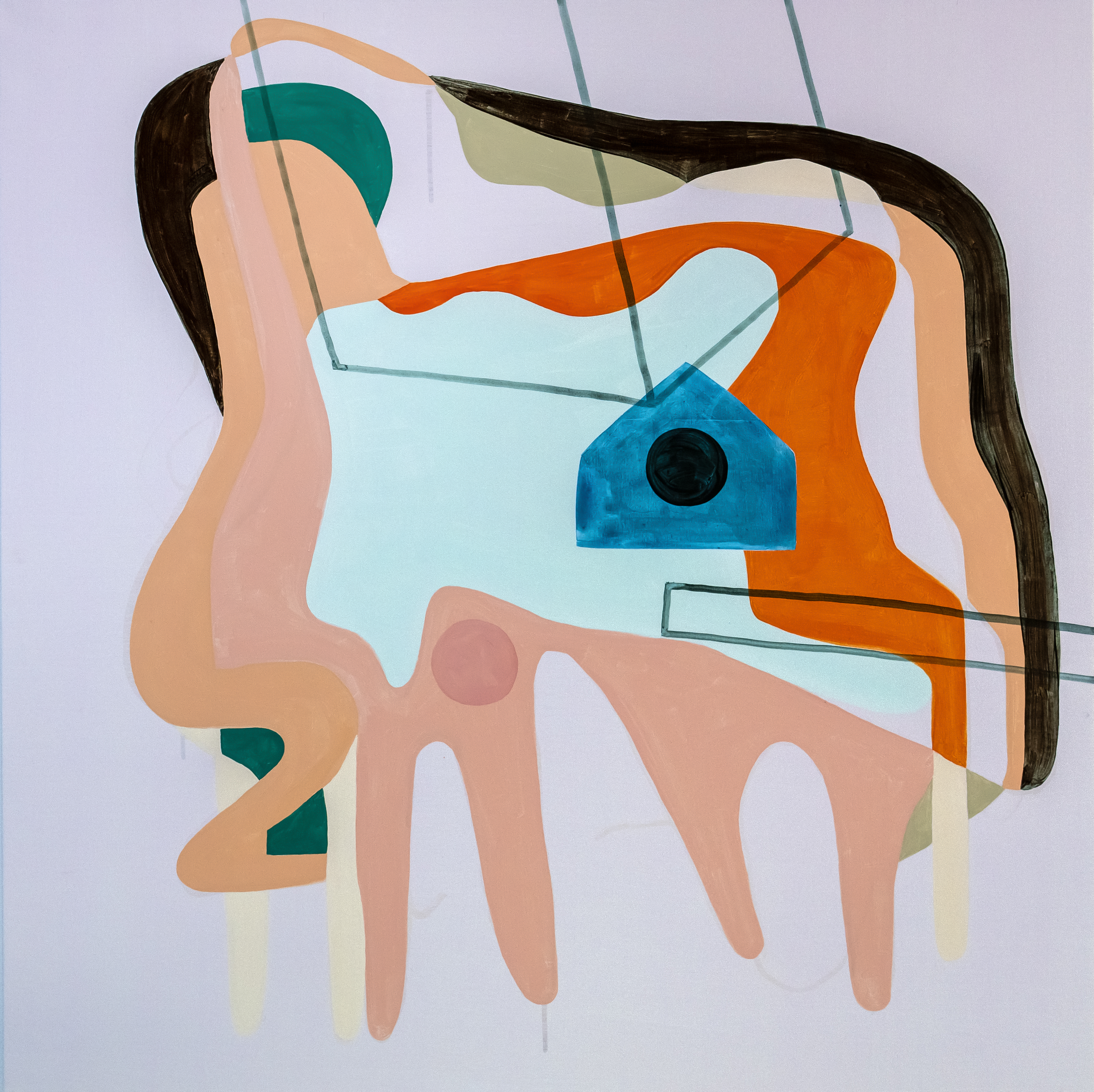 Stuga II, akryl, 95 x 95 cm